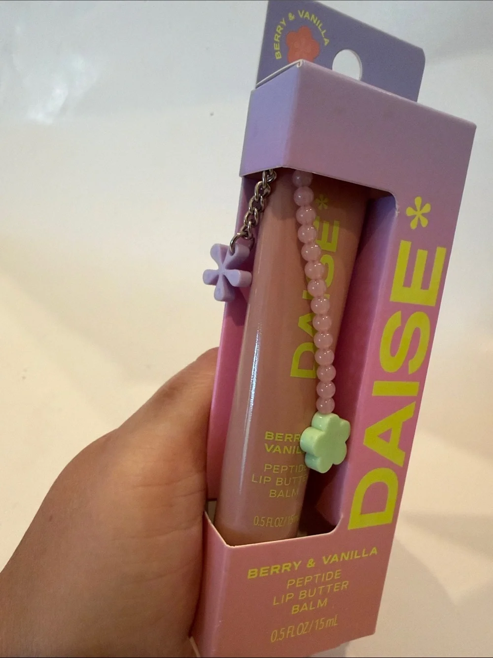 NWT Daise Berry & Vanilla Peptide Lip Butter Balm 0.5oz - Pink